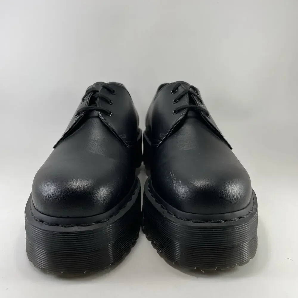 Dr Martens 1461 Quad Mens Size 11 Black Leather Platform Oxford Shoes 3-Eye